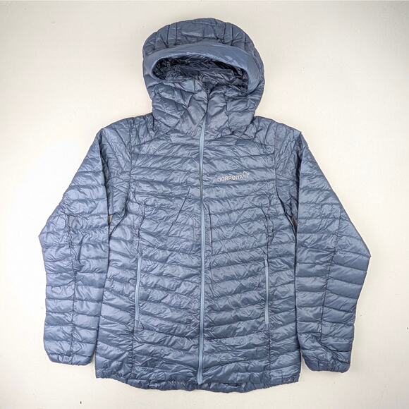 Noronna Women's Trollveggen Down800 Hooded Infinity Puffer Jacket Blue Small - Picture 1 of 15